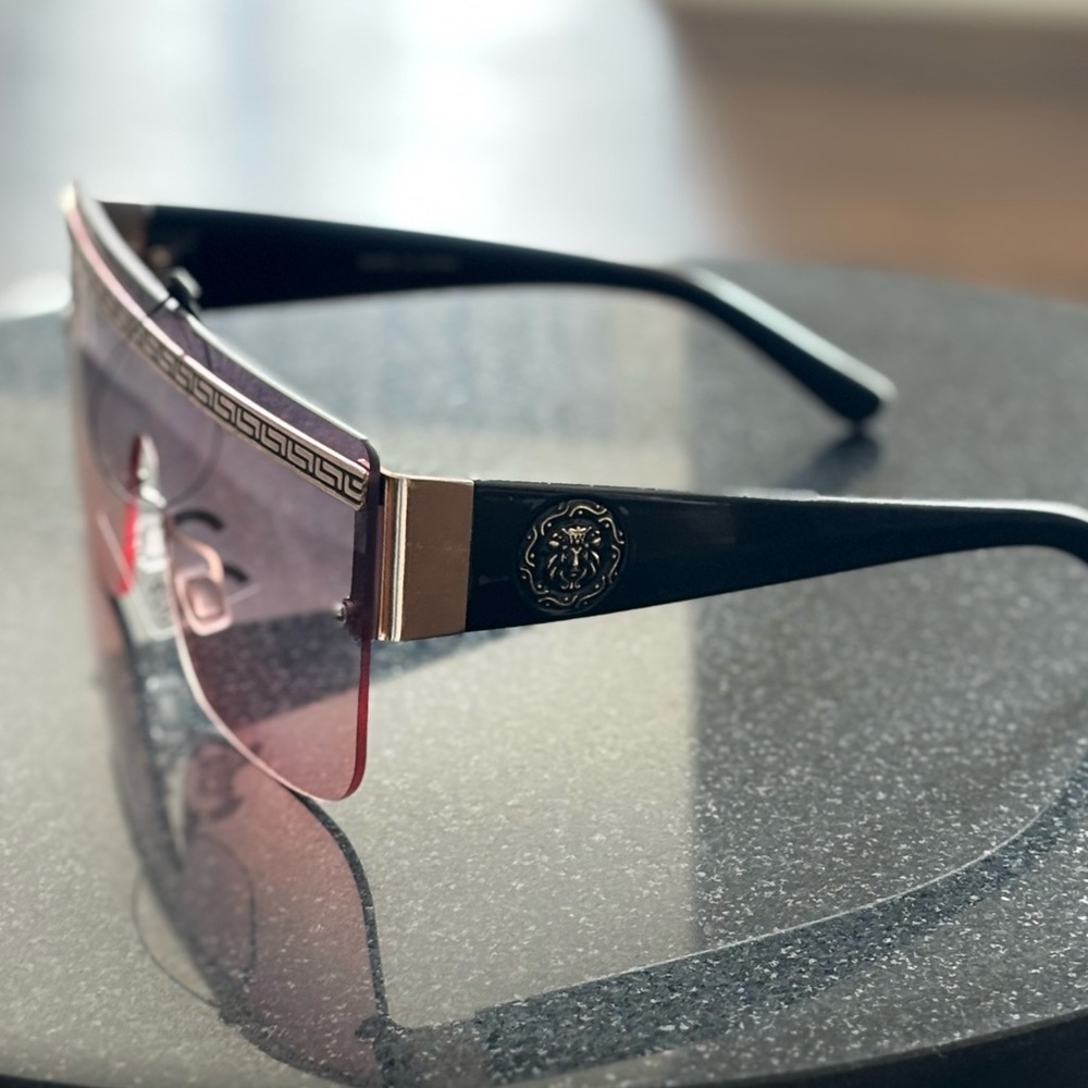 Versace Vibes Black Shield Sunglasses - Picture 3 of 12